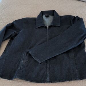 Denim Zip Jacket With Stretch.